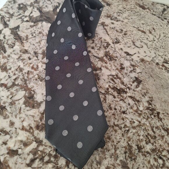 Paul Smith  Gray  polka dot silk tie - Picture 1 of 7